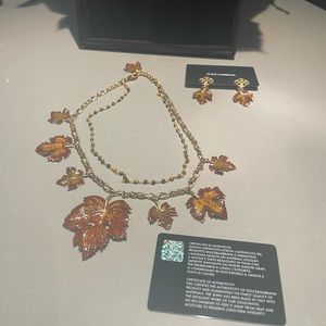 Dolce & Gabbana stunning leaf necklace & earring set.